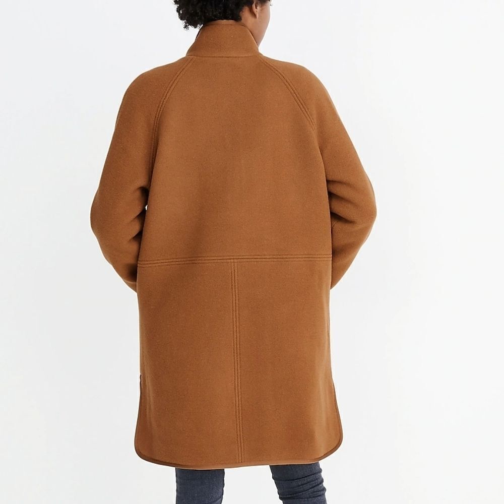 Madewell Womens Brown Estate Cacoon Wool Long Sleeve Zip Up Coat XXS - Picture 2 of 13